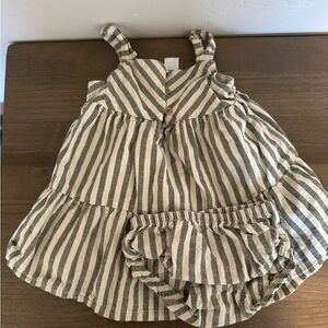 Carter’s Green Striped Sleeveless Baby Dress